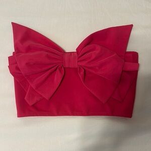 Elegant Pink Strapless Bow Top